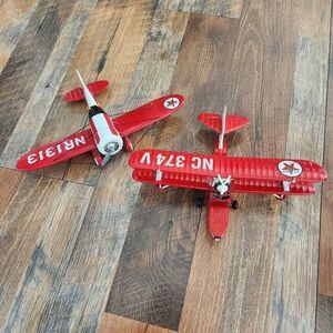 Vtg Set of 2 Large Diecast Wings of Texaco 1930's Model Planes 5th & 8th Series